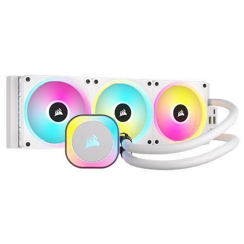 Corsair iCUE LINK H150i 360mm RGB Liquid CPU Cooler, QX120 RGB Magnetic Dome Fans, 20 LED Pump Head, iCUE LINK Hub Included, White All Homely
