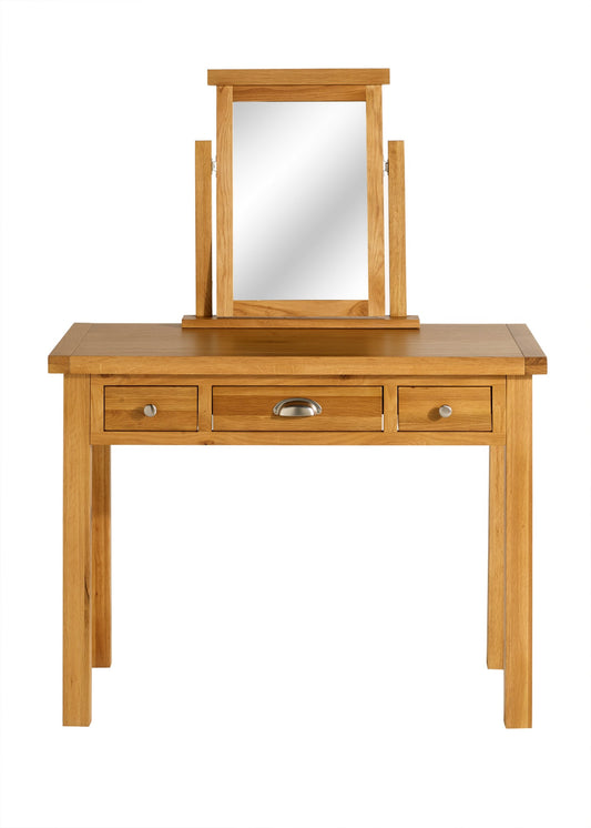 Woburn Solid Oak 3-Drawer Dressing Table with Cup Style Handles