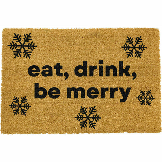 Artsy Doormats Eat, Drink, Be Merry Christmas Doormat