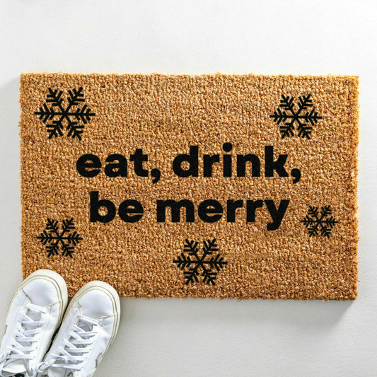Artsy Doormats Eat, Drink, Be Merry Christmas Doormat