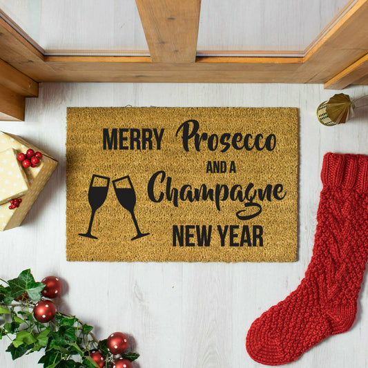 Artsy Doormats Merry Prosecco And Champange New Year