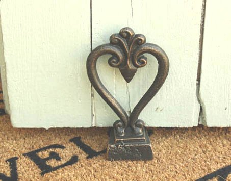 Black & Gold Metal Door Wedge With Heart Design