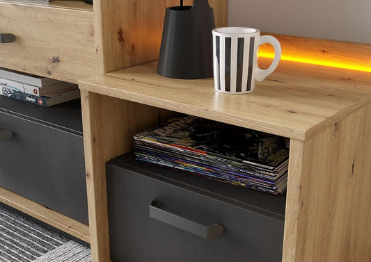Qubic 10 Bedside Cabinet With LED All Homely