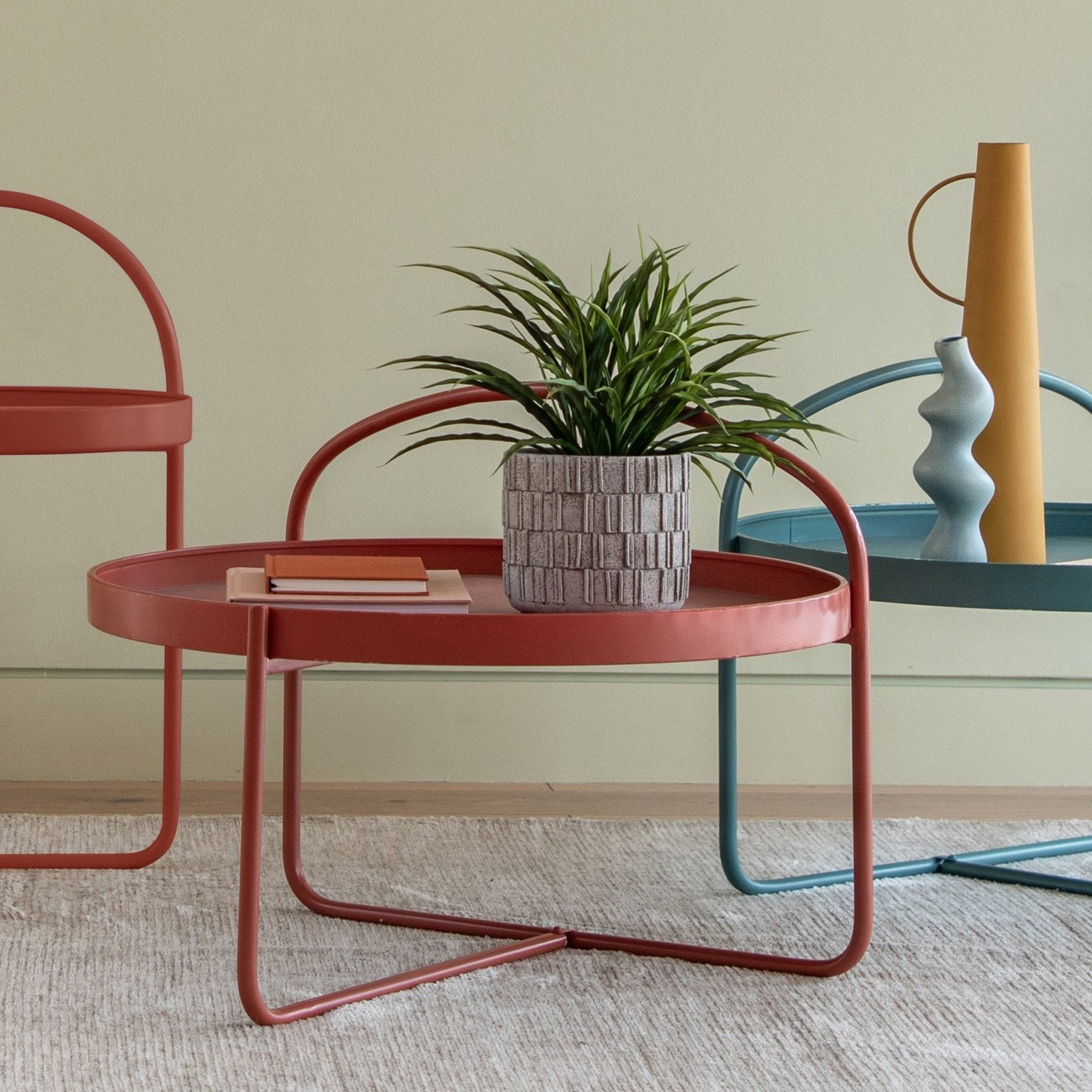 Brighton Coffee Table - Colourful Iron Design - Tray Top