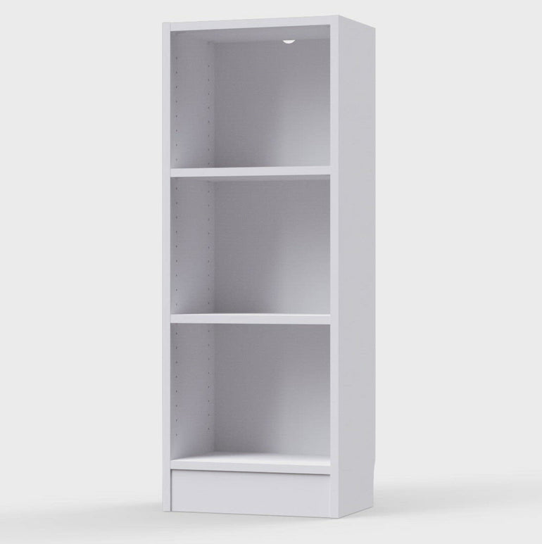 Low Narrow 2-Shelf Bookcase - Durable Laminated Board with Metal Brackets and Wall Safety Fitting - 406x1072x267mm