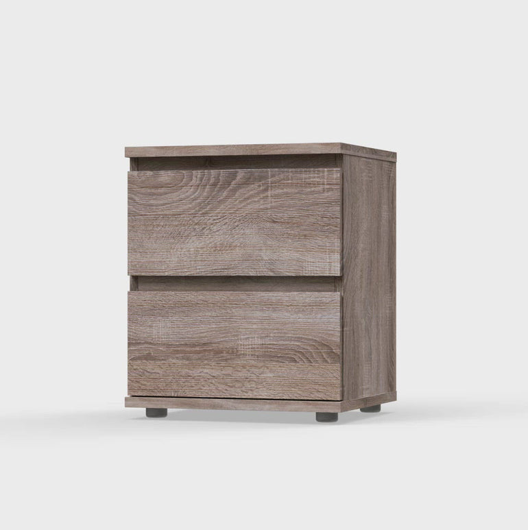 Nova 2-Drawer Bedside Table - Handle-less Design, Soft Edges, Fade-Resistant, Easy Clean, PEFC Certified Wood, Made in Denmark