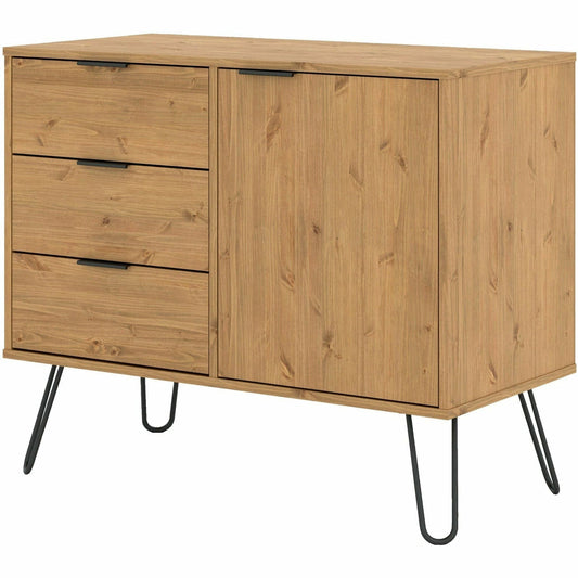 Augusta Pine Small Sideboard With 1 Door, 3 Drawers