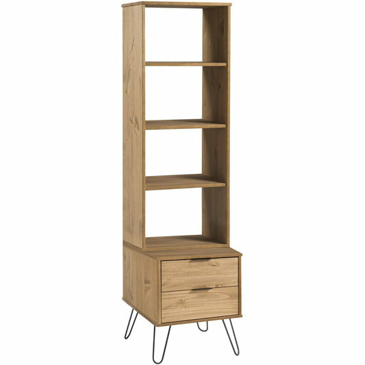 Augusta narrow bookcase with 2 drawers