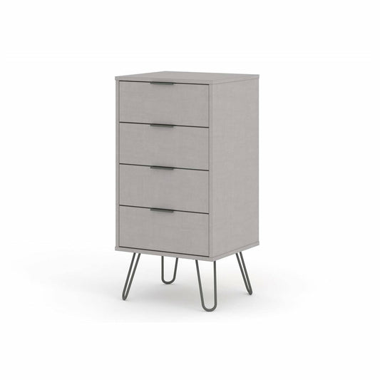 Augusta Grey 4 Drawer Narrow Chest Of Drawers