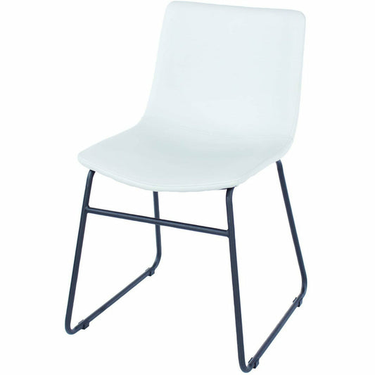 Aspen grey PU upholstered dining chairs with black metal legs Sold In Pairs