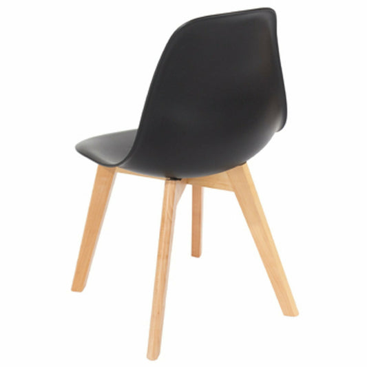 Aspen black plastic chairs with wood legs pair