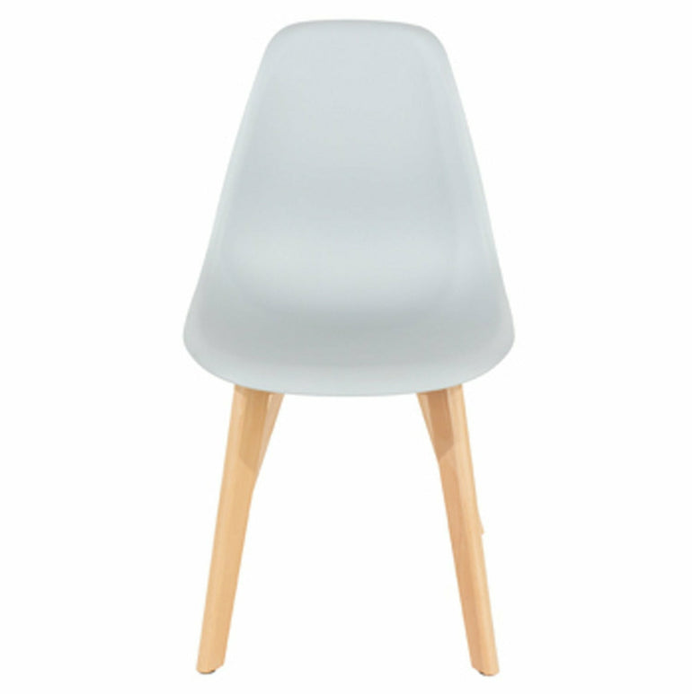 Aspen grey plastic chairs with wood legs pair