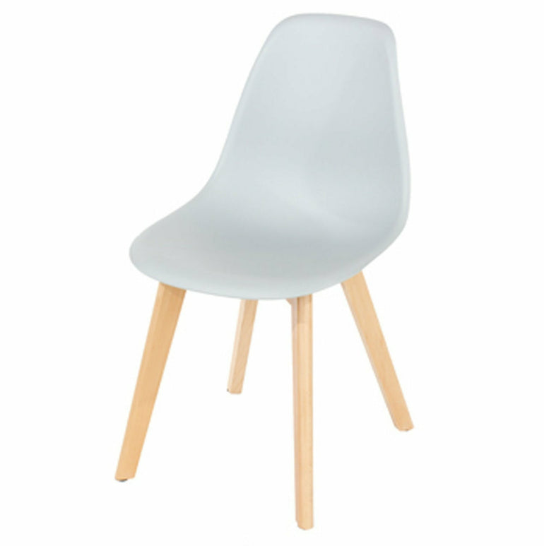 Aspen grey plastic chairs with wood legs pair