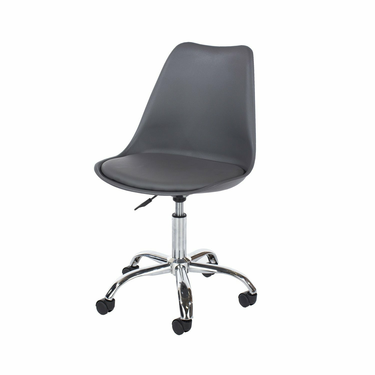 Aspen home studio chair with upholstered seat in dark grey