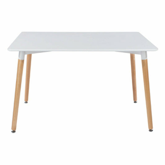 Aspen rectangular table with wooden legs, white