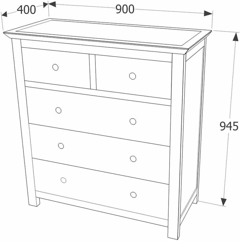 Ayr Mirrored 2+3 Drawer Chest Of Drawers
