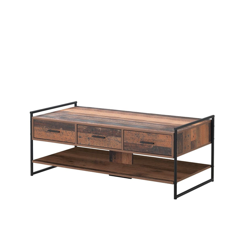 Abbey Coffee Table with 3 Drawers & Open Shelf
