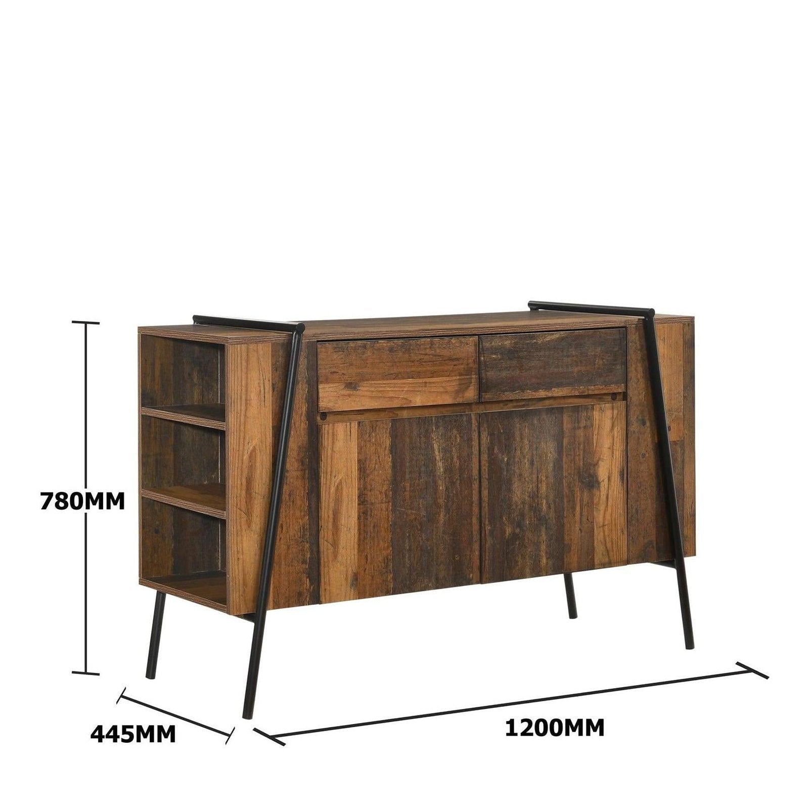 Abbey 2 Door Sideboard with 2 Drawers & 6 Shelves