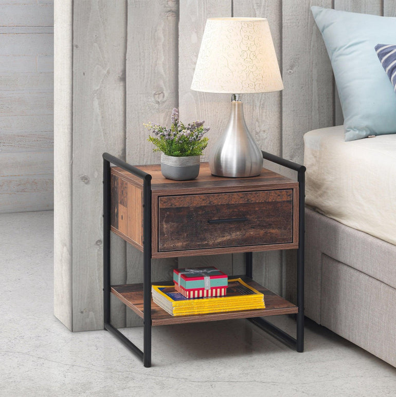 Abbey Nightstand with 1 Drawer & Open Shelf