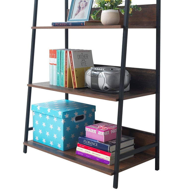 Abbey Wide Rustic Industrial Filling Cabinet Bookcase 4 Tier Shelving