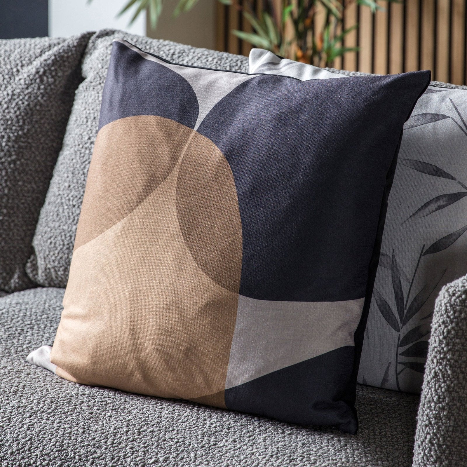 Abstract Shape Cushion 55 x 55cm - Velvet Back - Patterned Cushion