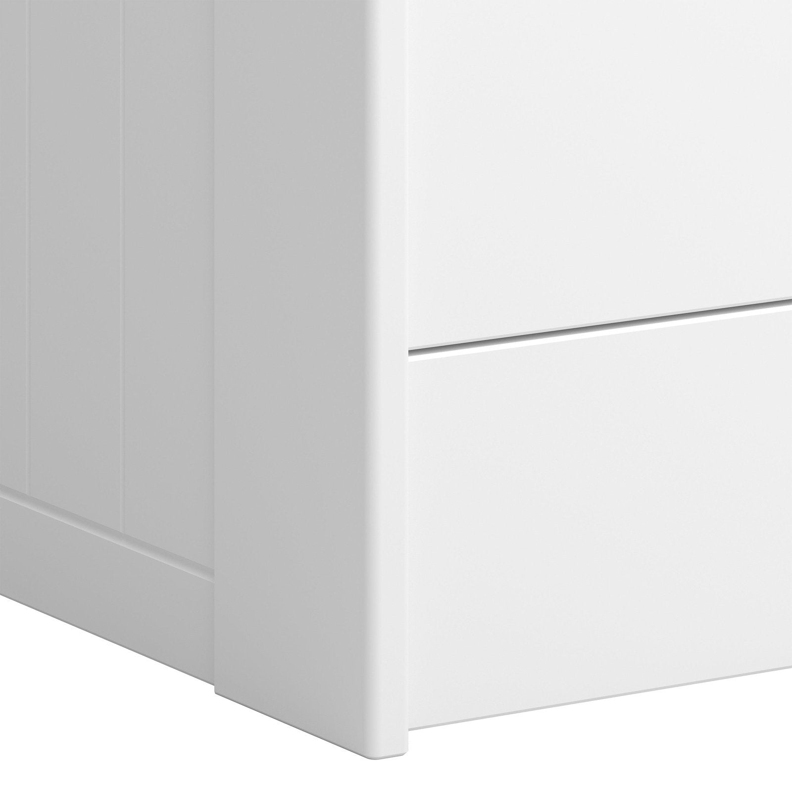 Steens Alba White Single Bed - Space Efficient Design - Solid White MDF