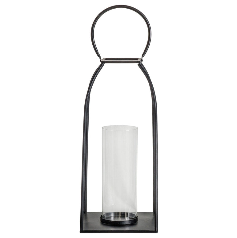 Algora Open Side Lantern - Steel Frame - Inner Glass Cylinder