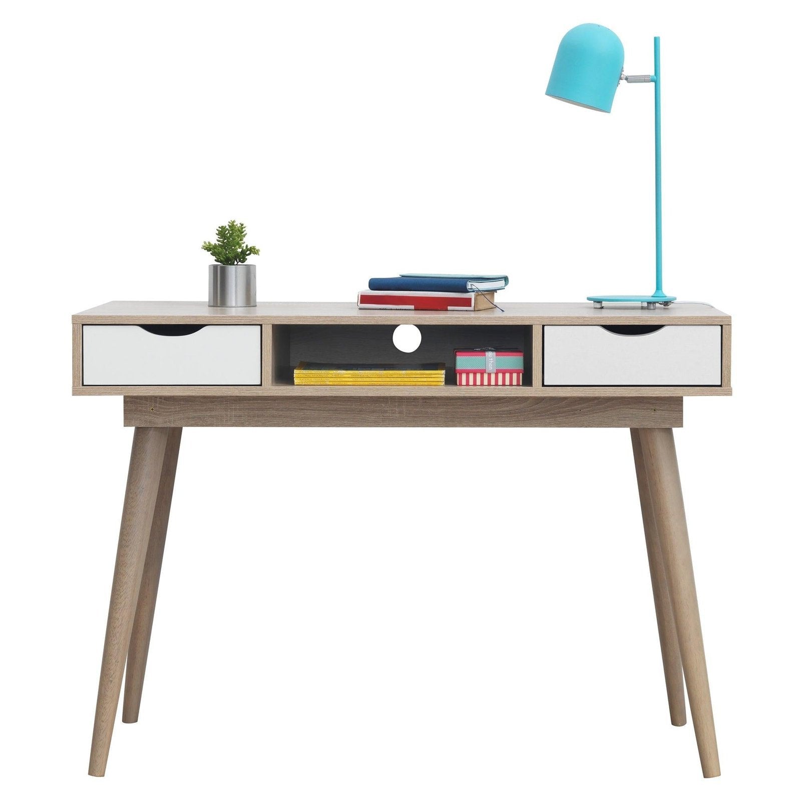 Alford Scandinavian Style 2 Drawer Desk
