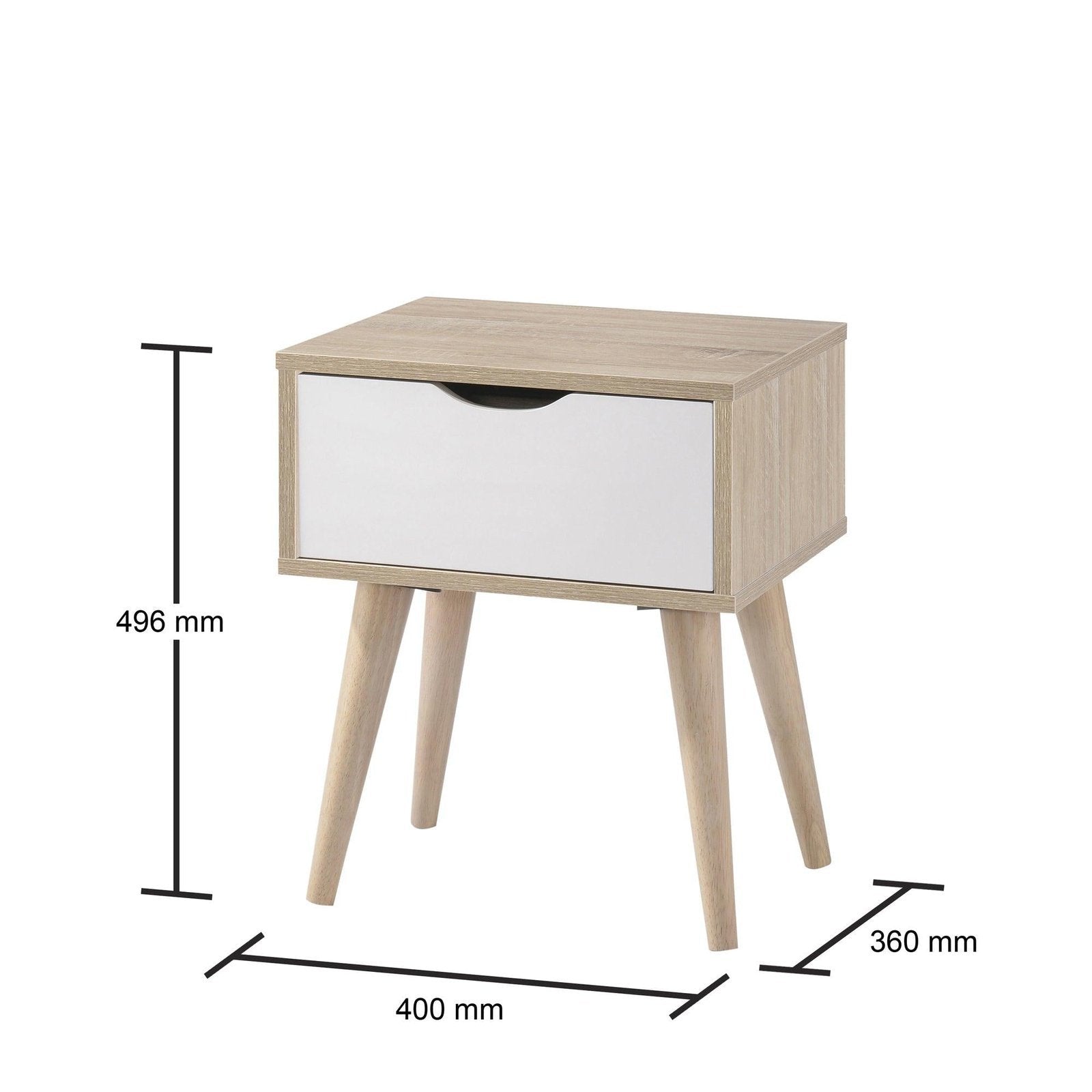 Alford Scandinavian Style 1 Drawer Lamp Table