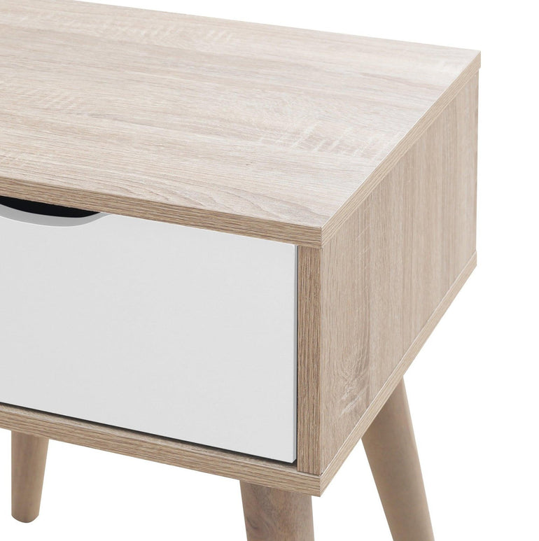 Alford Scandinavian Style 1 Drawer Lamp Table