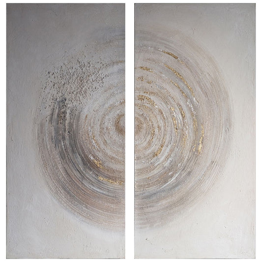 Amber Spiral Textured Art Canvas 100 x 4.5 x 100cm