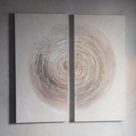 Amber Spiral Textured Art Canvas 100 x 4.5 x 100cm