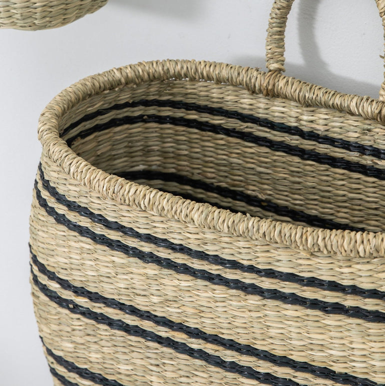 Gassio Seagrass Wall Baskets Set of 3 - Individually Sized