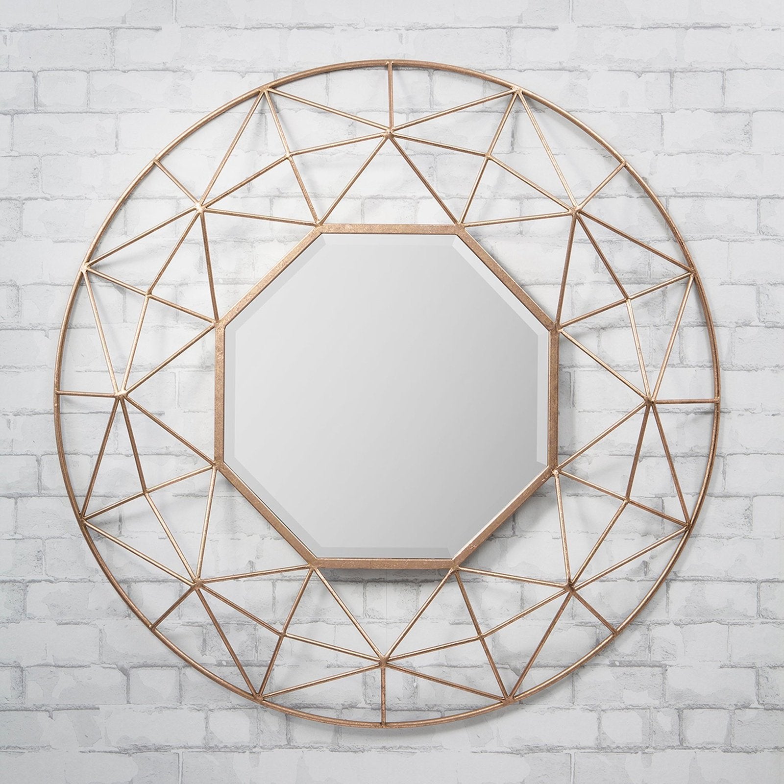Interstellar Modern Geometric Mirror - 3D Metal Frame