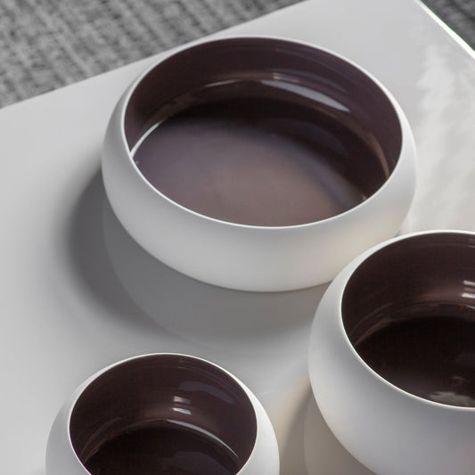 Toronto Stone Bowl - Minimalistic Design - Cream & Brown