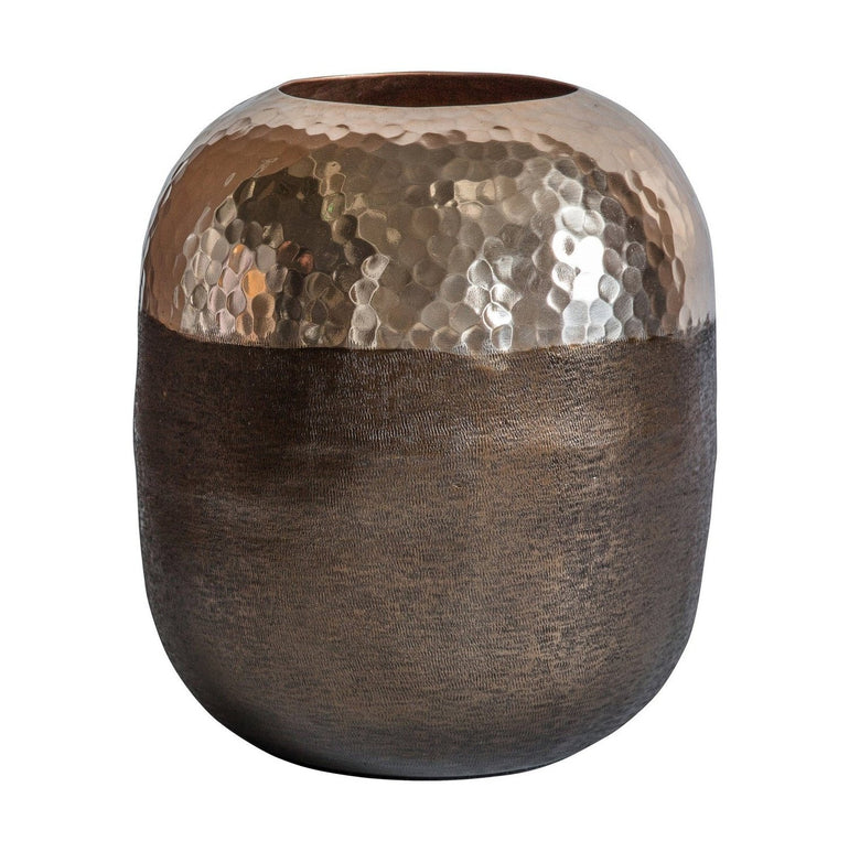 Amure Two-Tone Hammered Brass Vase