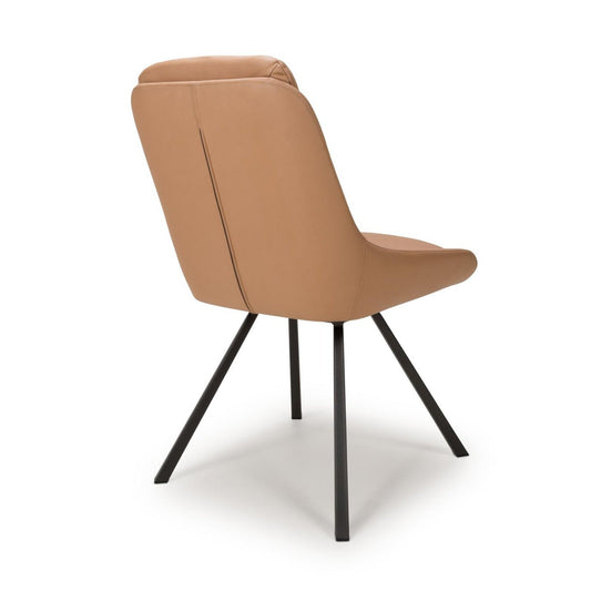 Arnhem Swivel Leather Effect Dining Chair