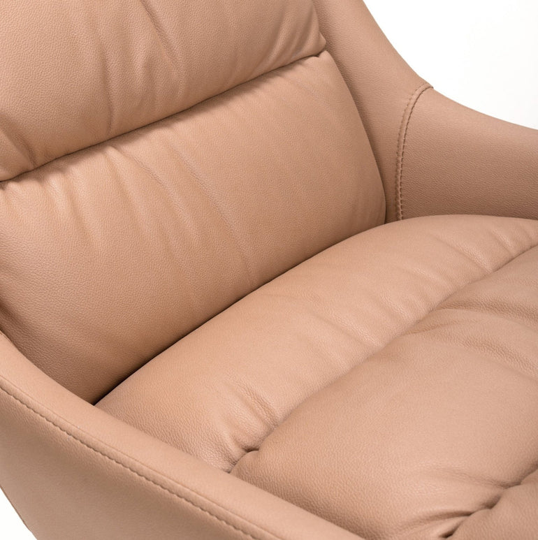 Arnhem Swivel Leather Effect Dining Chair