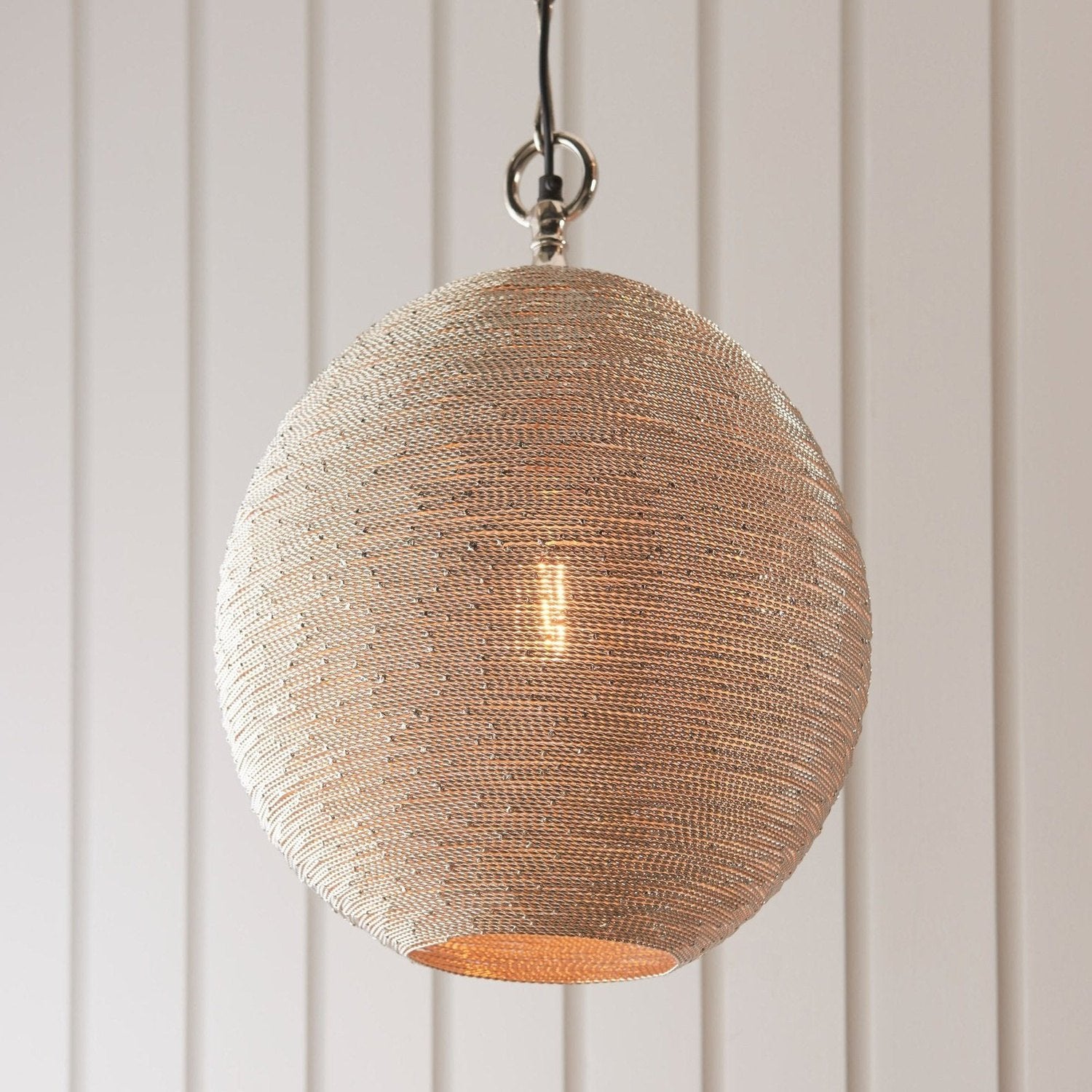 Handmade Indian Wire Pendant Light - Diffused Light Effect