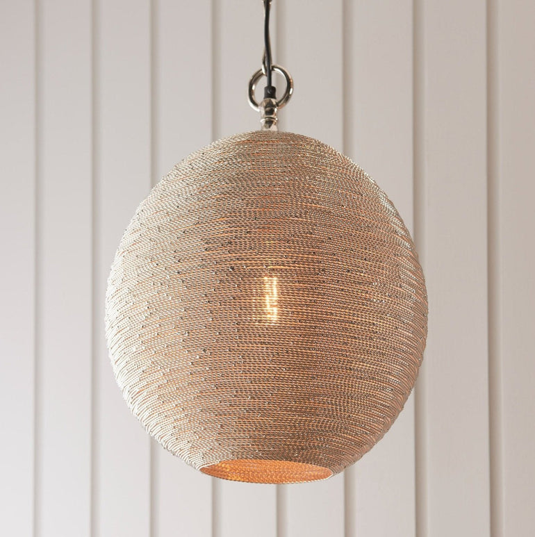 Handmade Indian Wire Pendant Light - Diffused Light Effect