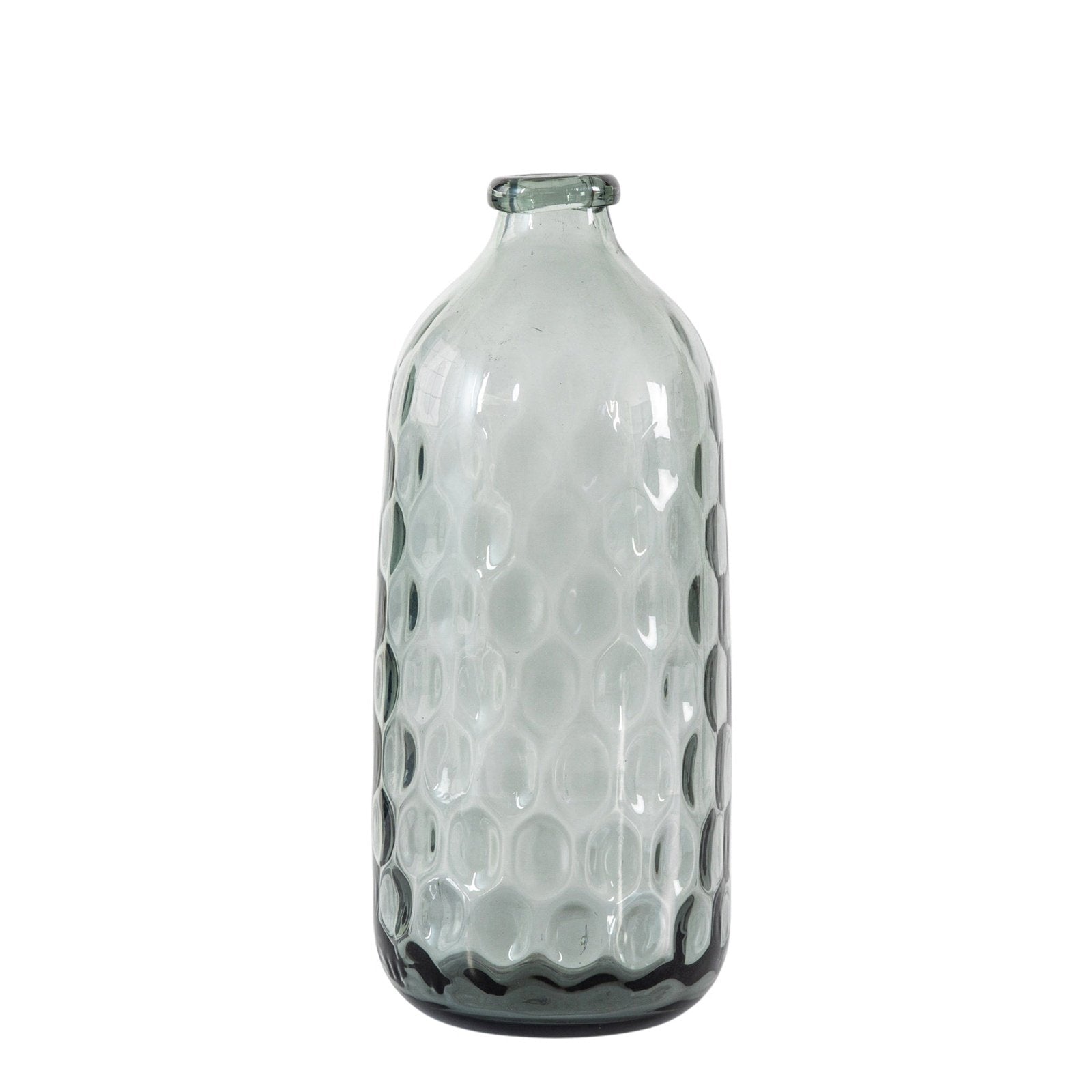 Ryia Grey Bottle Vase - Mouth Blown Glass