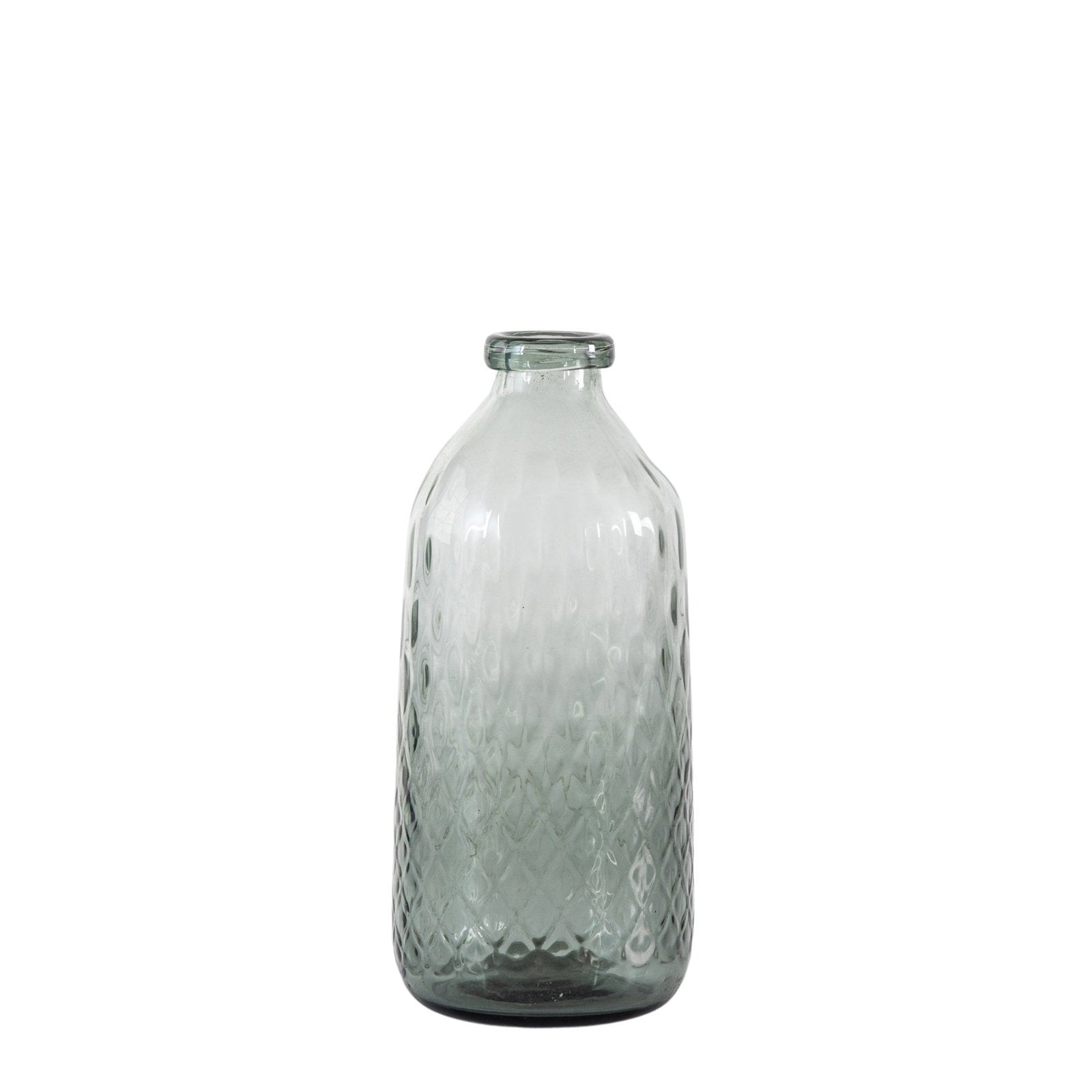 Ryia Grey Bottle Vase - Mouth Blown Glass