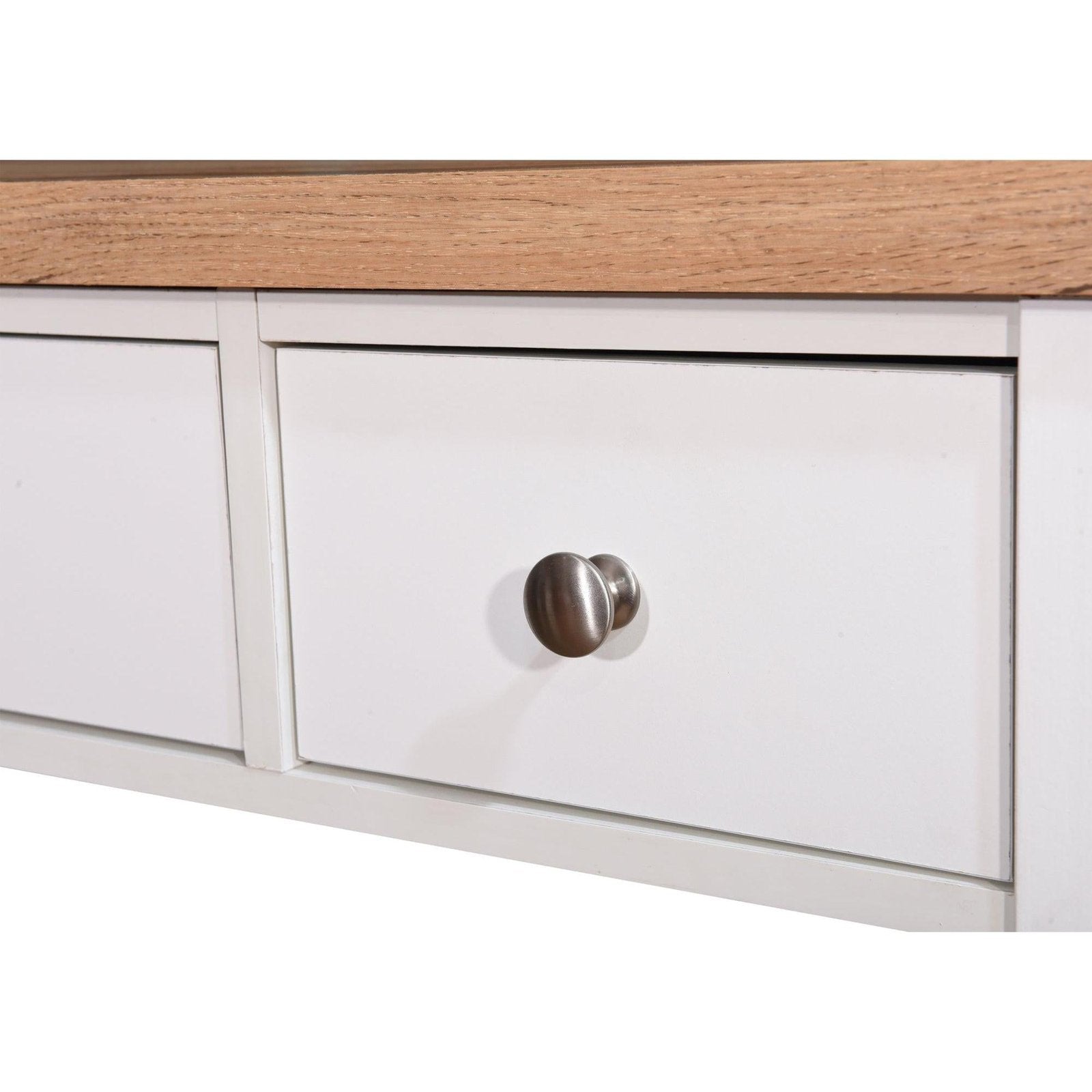 Astbury Dressing Table with 3 Drawers in White & Oak