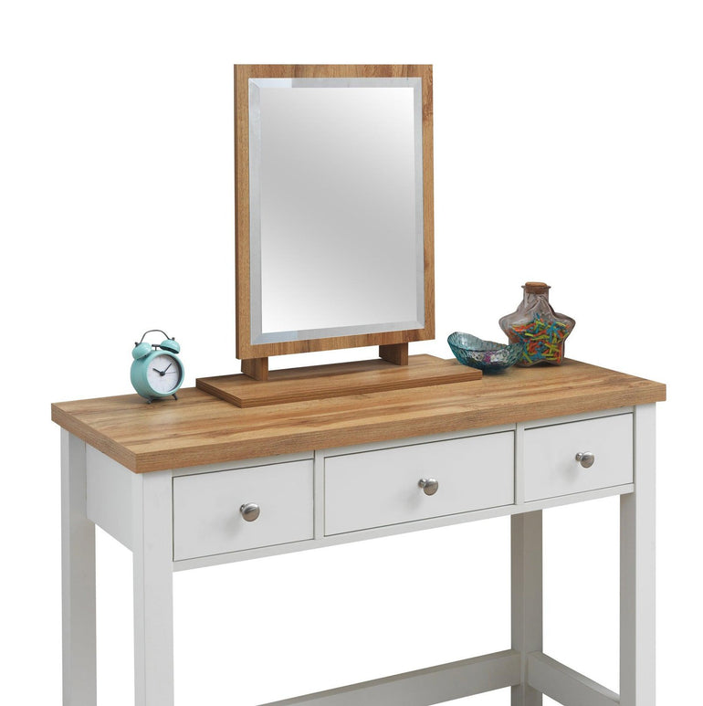 Astbury Dressing Table with 3 Drawers in White & Oak