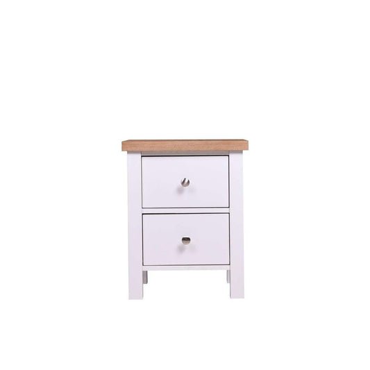 Astbury Nightstand with 2 Drawers in White & Oak