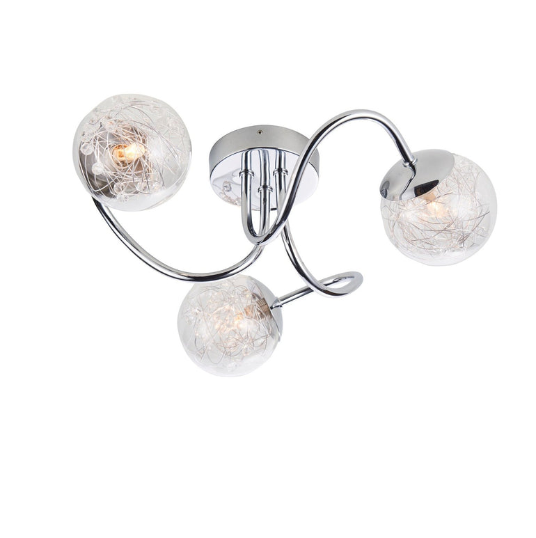 Lilia Modern Style Compact Ceiling Light - Loop Arms - Chrome