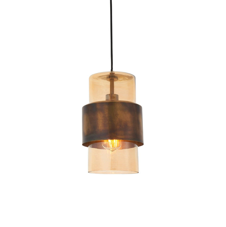 Aery Metal Pendant Light with Glass Vase Shade