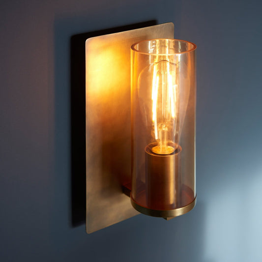 Aery Metal Wall Light with Glass Vase Shade