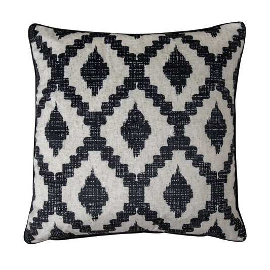 Aztec Black & White Cushion - Duck Feather Filled