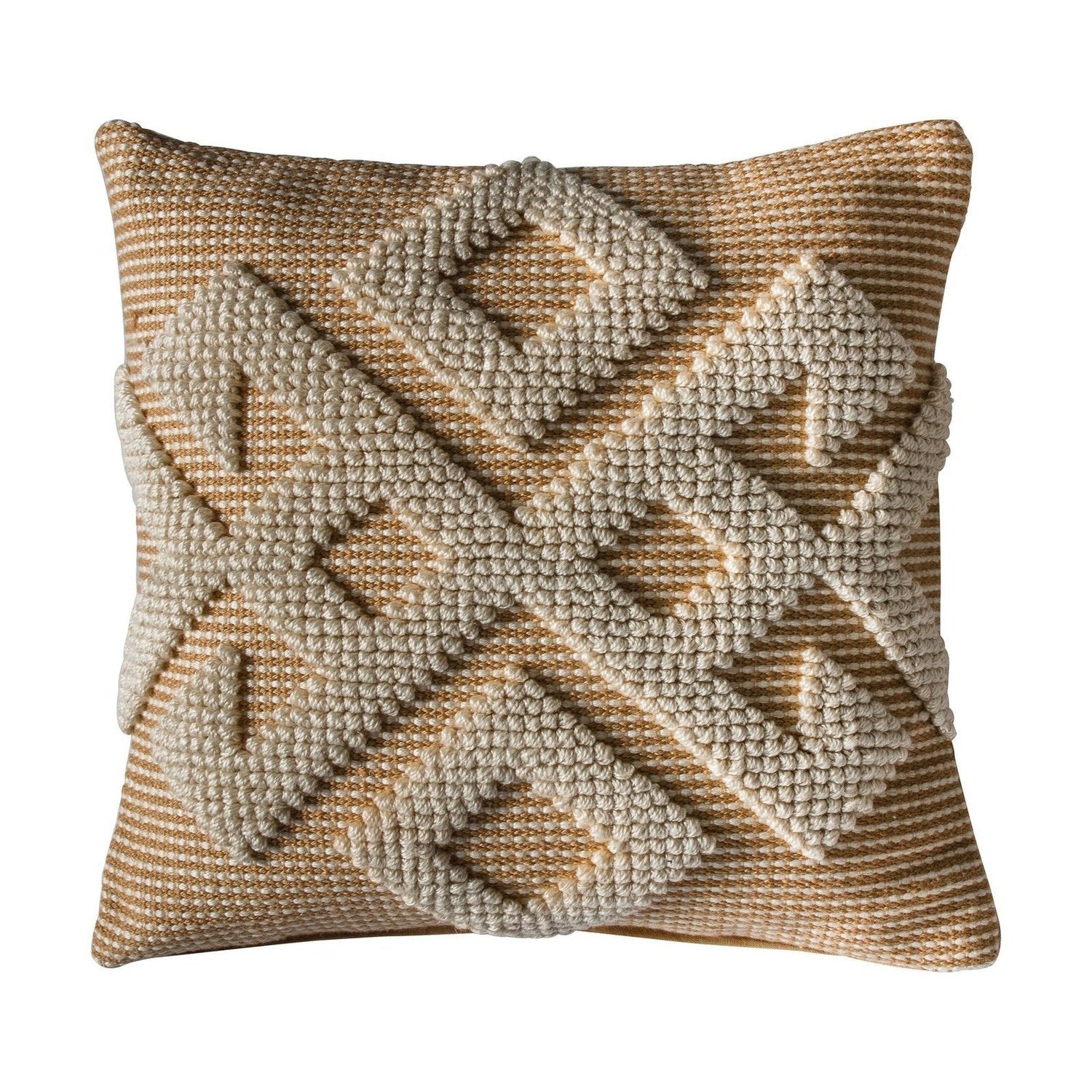 Aztec Natural Cushion 50cmx50cm - Feather Filled - Cosy Scandinavian Style